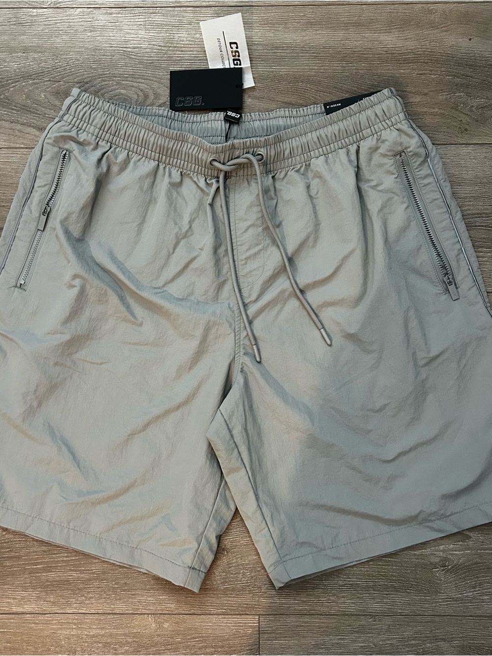 CSB Men's Light Grey Athletic Drawstring Shorts